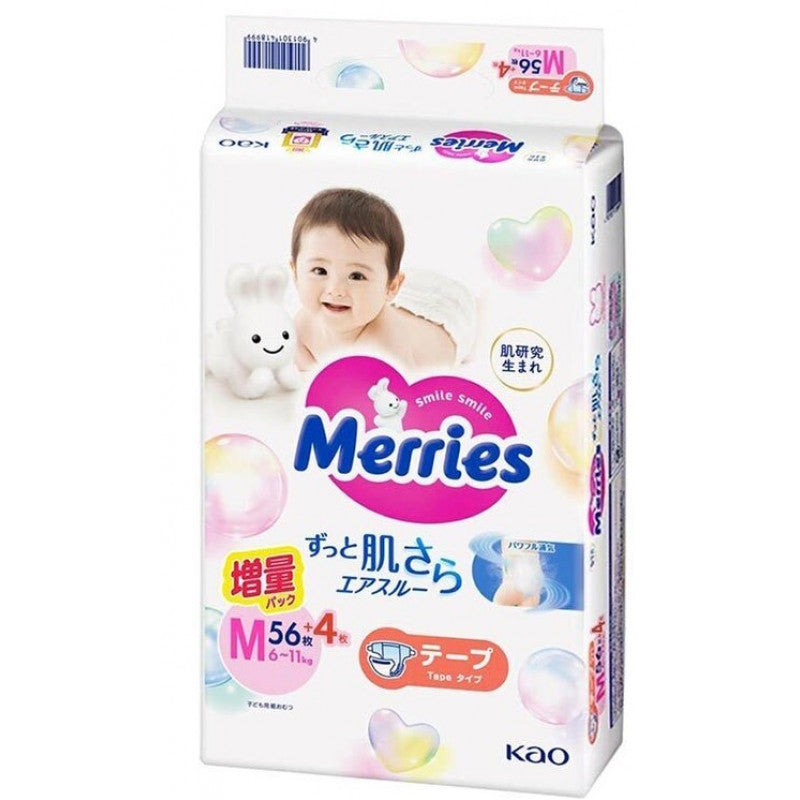 Pañales MERRIES con cintas de velcro